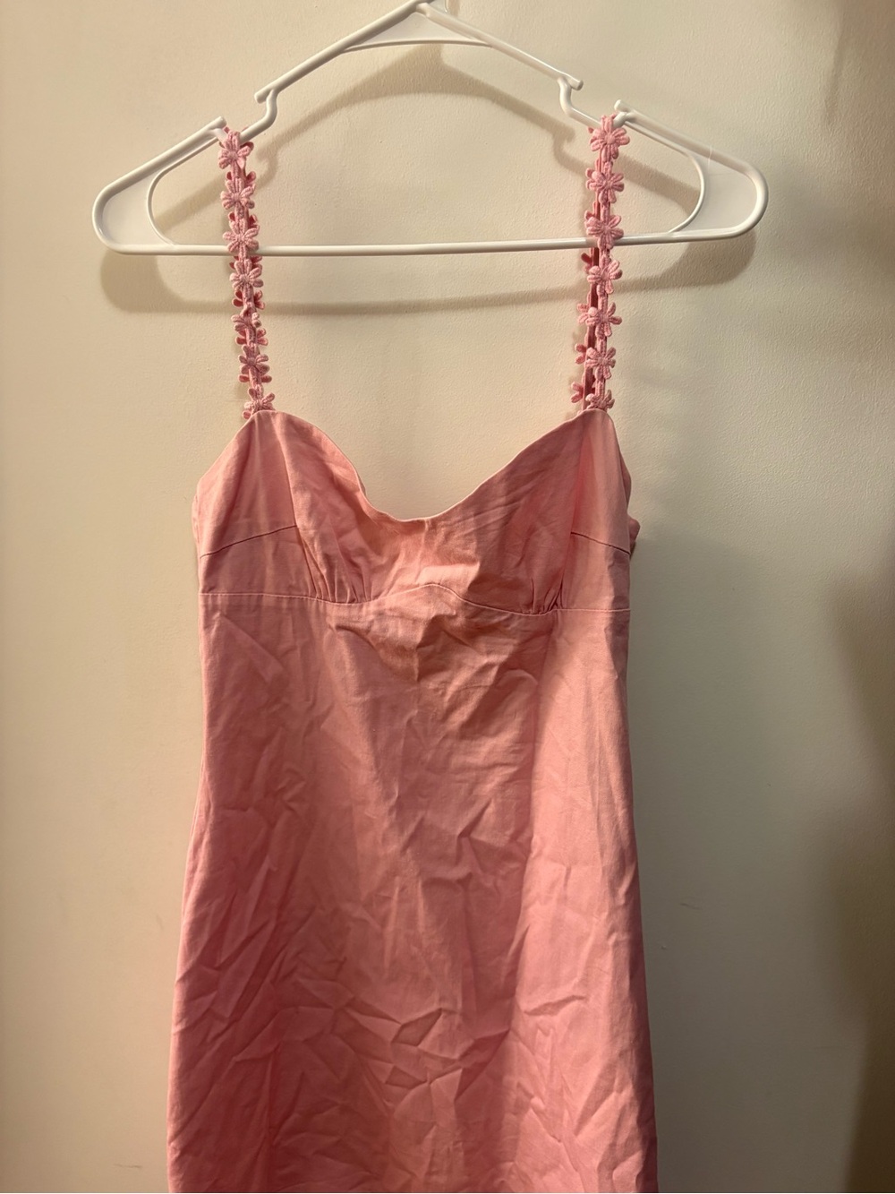 Beginning Boutique Pink Floral-strap Mini Slip Dress